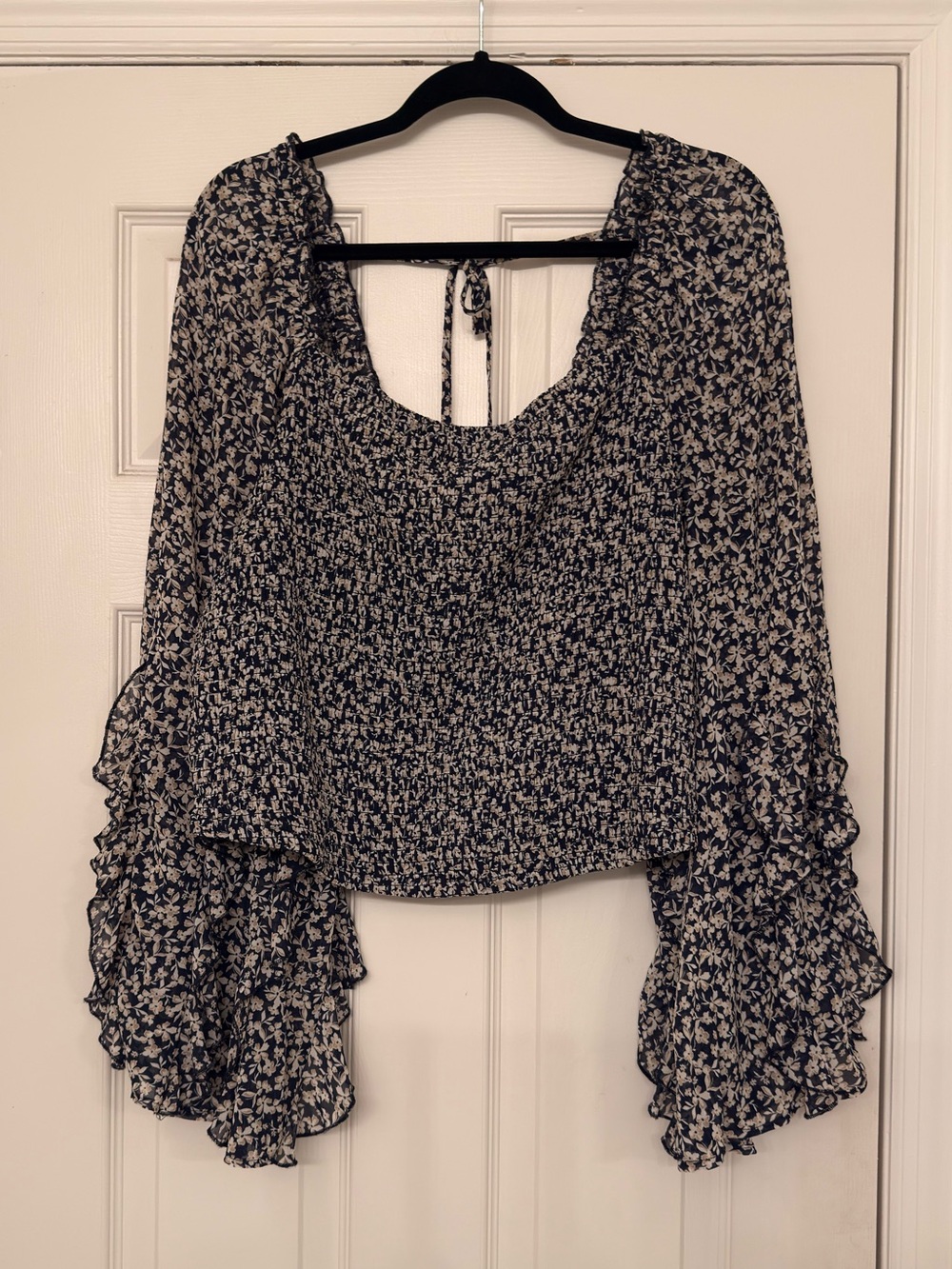 Torrid Chiffon Ruffle Long-Sleeve Crop Top